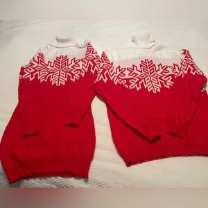 Red and White Snowflake couple matching  sweater  Christmas Sweater